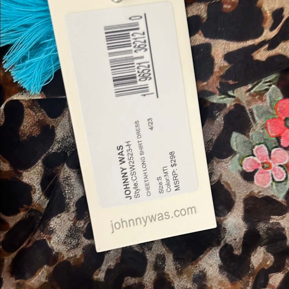 New Johnny Was Leopard and Floral Midi Dress New size S cotton 70% and Silk 30% - Picture 14 of 16